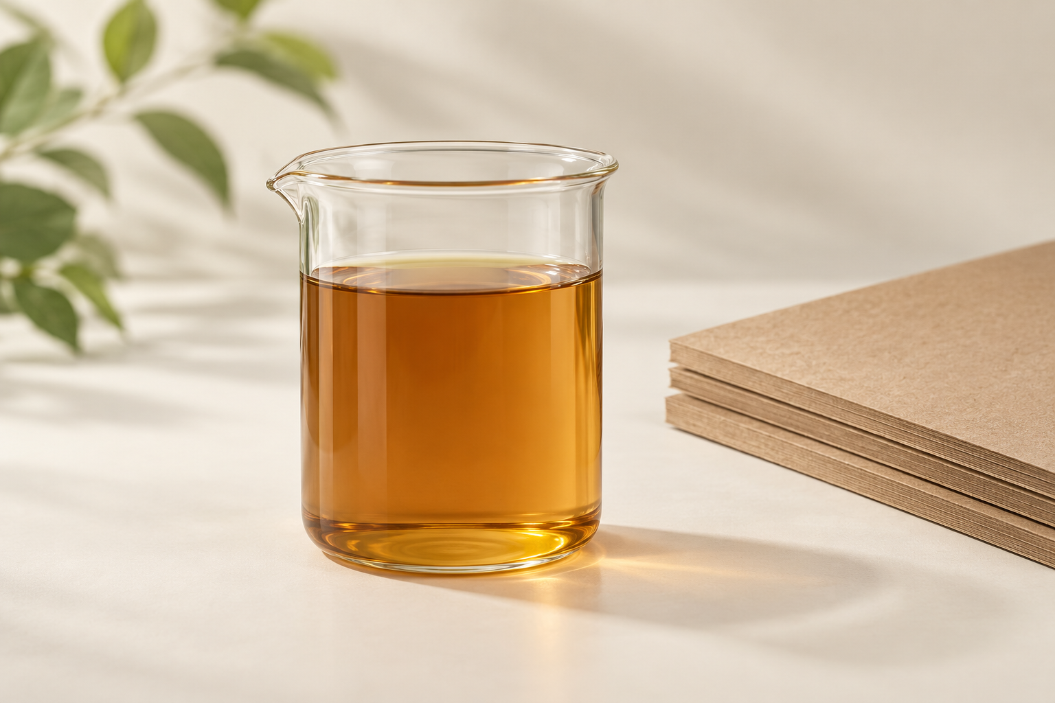Illustrative sizing liquid with kraft paper